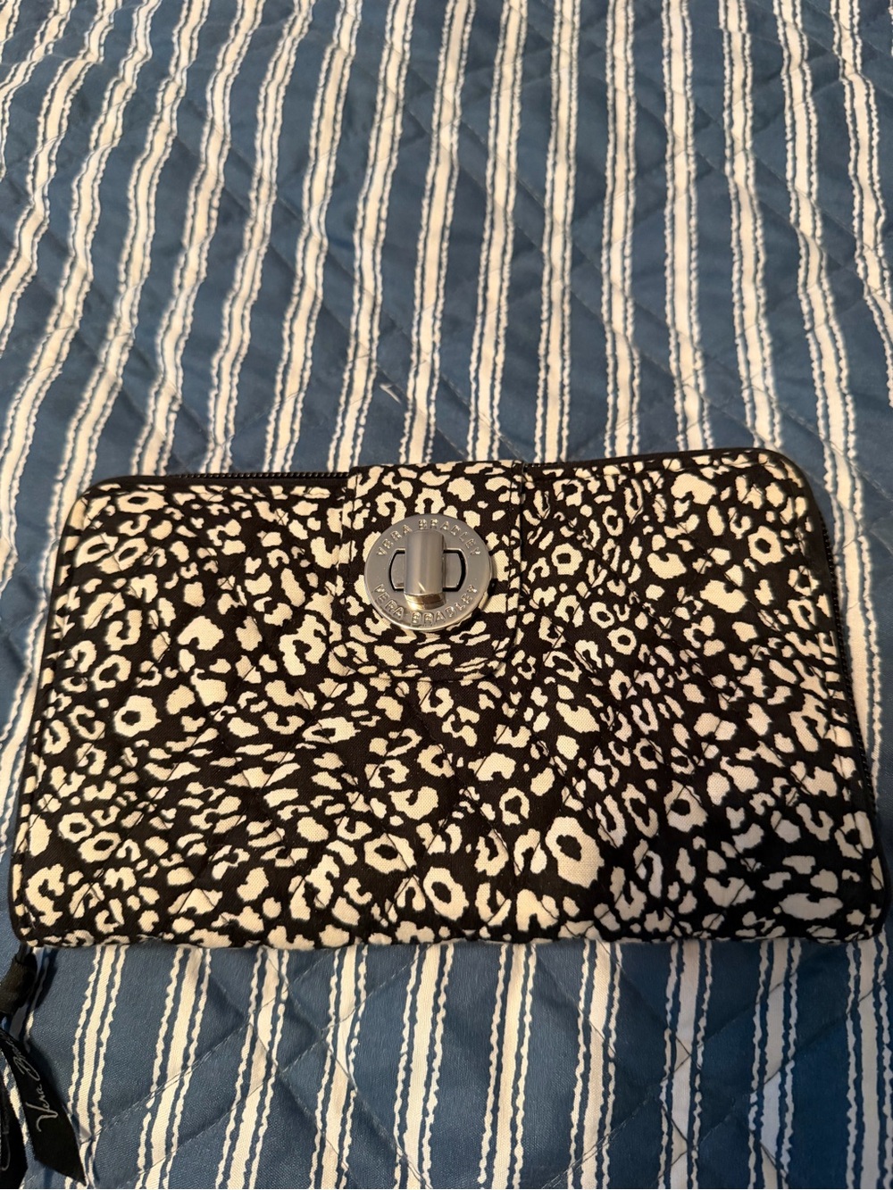 Vera Bradley Black and White Animal Print Wristlet